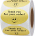 Hybsk 50mmx30mm Oval Gold Metallic Foil Thank You for Your Order Retail Mailing Stickers, 500 Labels