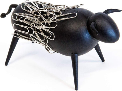 Magnetic Bull Paperclip Holder, Funny Office Desk Accessories, Secure Magnetic Paper Clip Holder