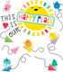 Carson Dellosa This is Our Happy Place Bulletin Board Set, Rainbow Decorations with Heart and Airplane Cutouts