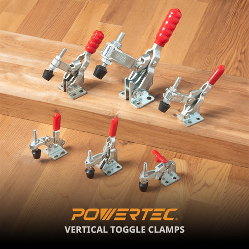 POWERTEC 1PK Toggle Clamp, 200 lbs Holding Capacity, 12050 Quick Release Vertical Clamps for Woodworking Jigs