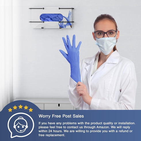 Glove Box Dispenser Wall Mount, Black Glove Holder Organizer for Disposable Glove Box & Tissue Box