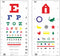 Traditional Snellen Color & Kindergarten Color Distance Vision Eye Chart, 20 Feet, 22 x 11 Inch