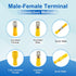 Baomain 1/4" Female Quick Disconnect Spade Terminals - Insulated Crimp Connectors 12-10 AWG 6.3mm (Yellow, 100-Pack)