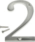 843322 2, Mailbox, 4 Inches Distinctions House Number Brushed Nickel Zinc Flush Mount Address Number, Modern Outdoor
