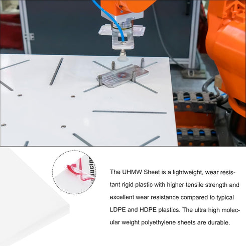 10 x 10 Inch UHMW Polyethylene Sheets, 1/4 Inch Thick Ultra High Molecular Weight White Plastic Sheet