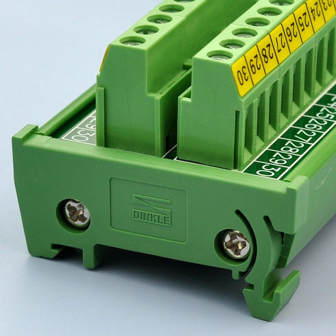 Electronics-Salon DIN Rail Mount 30 Position Screw Terminal Block Distribution Module, 24A / 400V