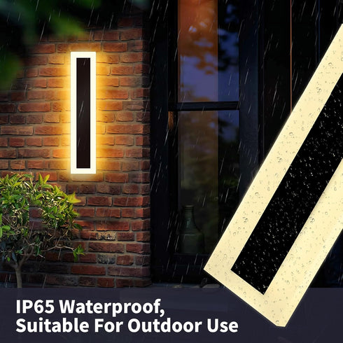 1pack-11.82in, 3000k Ip65 11.82in-1pack Modern - Outdoor - Lights Long Wall Light for House/Porch, Waterproof Black