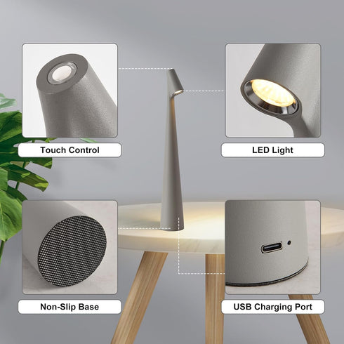 Lamps,3 Cordless Small Table Levels Brightness Portable Desk Lamp,Rechargeable Battery Lights for Outdoor, Restaurant