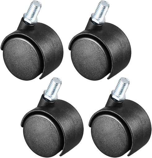 uxcell 1.5 Inch Swivel Caster Wheels Nylon 360 Degree Threaded Stem, Pack of 4, 100lb Total Capacity
