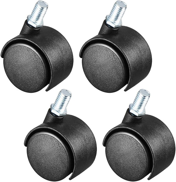 uxcell 1.5 Inch Swivel Caster Wheels Nylon 360 Degree Threaded Stem, Pack of 4, 100lb Total Capacity