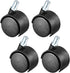 uxcell 1.5 Inch Swivel Caster Wheels Nylon 360 Degree Threaded Stem, Pack of 4, 100lb Total Capacity