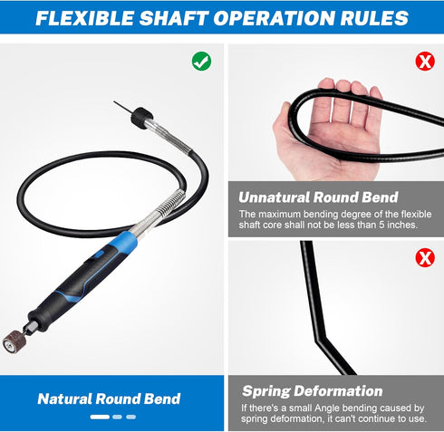 Flexible Shaft Rotary Tool Attachment, Keyless Chuck 1/32 to 1/8 , 36 Long Cable for Engraving and Polishing