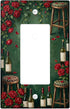 Generic Roses Single Rocker Light Switch Cover, Rustic Vintage Stools Wine Bottles N/a