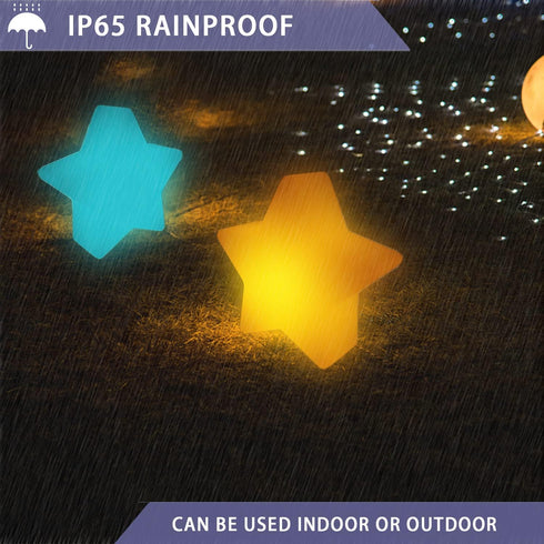 12-inch 16 4 LED Star Sign Night Light, Fun & Cute Stars Mood Lamp for Kids, RGB Colors & Modes, Rechargeable
