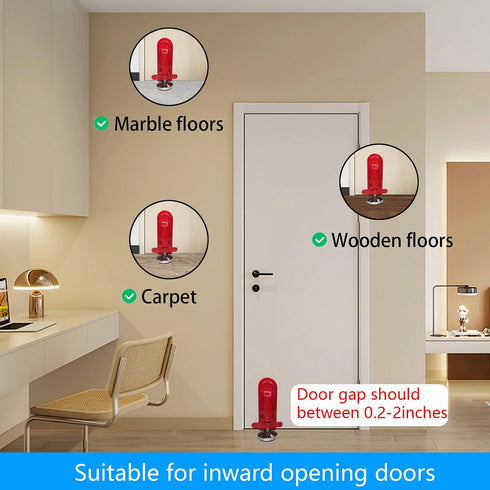 Door Stoppers Security - Portable Door Lock for Travel Anti Theft Door Blocker, Hotel Room Apartment Safety - No Drill