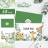 50 Pack Whaline Safari Jungle Thank You Cards with Envelopes Stickers Jungle Animal Greeting Cards Watercolor Forest