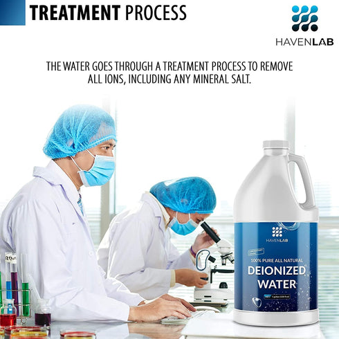 Deionized Water, 1 Gallon Demineralized Purification Softener for Cleaning, Automotive, Laboratory, and Plants