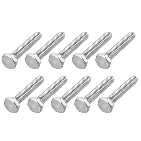 Hex Bolts 50Pcs (1/4-20x1-1/4"), 316 Stainless Steel Fully Threaded Hex Head Screws for Furniture Repair