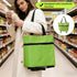 2-in-1 Supermarket,Laundry,Travel,33 lbs Foldable Shopping Cart with Wheels,Waterproof & Sturdy Grocery Bag Hand Truck