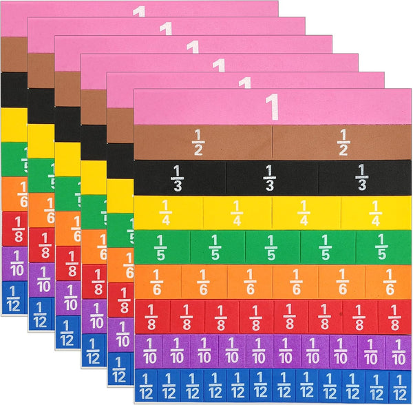 Plastic Rainbow Fraction Tiles, Rainbow Montessori Math Materials, Fraction Set for Math