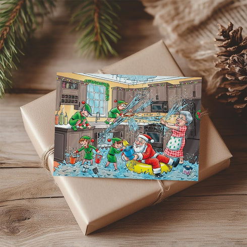 50-Pack Plumbing Christmas Greeting Cards Bulk Corporate Holiday Cards for Plumbers, Water Damage Restoration