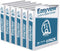 EasyView Premium Angled D-Ring Binders, 1.5-Inch, Pack of 6, Customizable Clear-View Covers, White