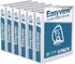 EasyView Premium Angled D-Ring Binders, 1.5-Inch, Pack of 6, Customizable Clear-View Covers, White