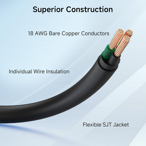 Cable Matters 2-Pack 6ft, C14 C13 10A, 18AWG, Computer to PDU Power Extension Cord - IEC to IEC PDU Power Cord, Black