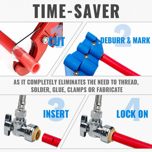 SUNGATOR 2-Pack Angle Stop Valve 1/2 x 3/8 Inch Compression Toilet Water Valve, No Lead Brass Push to Connect