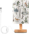 YYZZH Table Lamp Watercolor Woodland Animal Pattern Fox Rabbit Hedgehog Bird Nightstand Lamp
