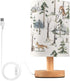 YYZZH Table Lamp Watercolor Woodland Animal Pattern Fox Rabbit Hedgehog Bird Nightstand Lamp