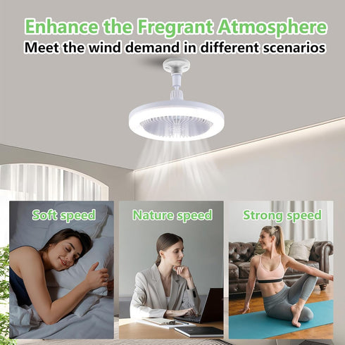 beogan Light Socket Fans with Lights and Remote - LED Socket Fan Light, Quiet Ceiling Fan for Kitchen Bathroom Store