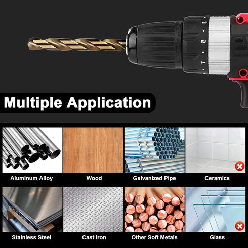 12 Pcs 5/64" Cobalt Drill Bits, M35 HSS Metal Drill Bit Set with Storage Case for Hard Metal, Stainless Steel