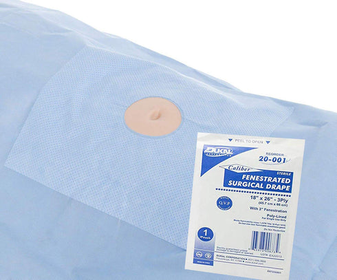 50 3-Ply 18" 26". Dukal Case of Drape Sheets x Fenestrated Sterile Surgical Barrier Drapes. Tissue-Poly-Tissue Medical