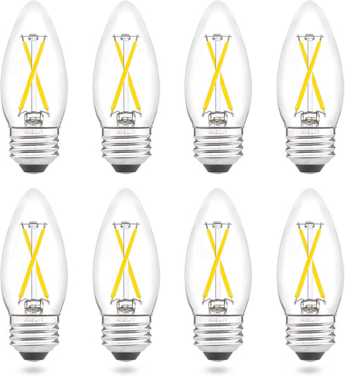 Dimmable E26 LED Candelabra Bulb 25 Watt Equivalent, Candle Daylight White 5000K,