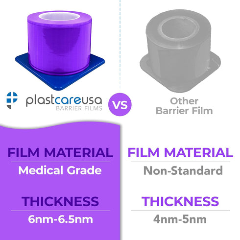 4"x6" 6.5nm (1 1200 Purple Barrier Film Roll - Thickness Medical Grade Surface Protective Dental Barrier Film