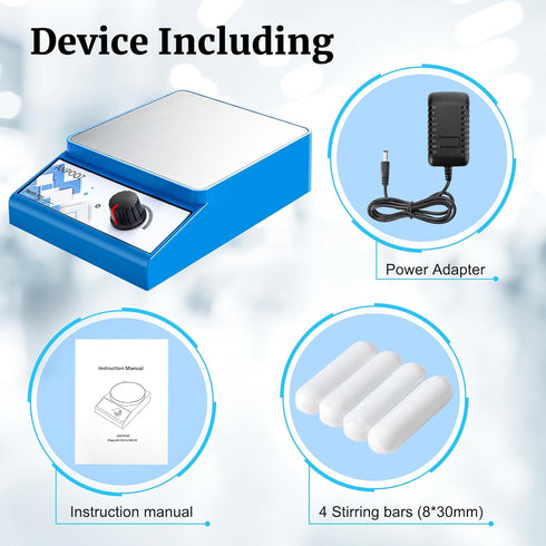 Magnetic Stirrer with 4 PCS Stir Bars, Stir Plate 3000RPM Magnetic Mixer for 3000mL Lab Stirrers