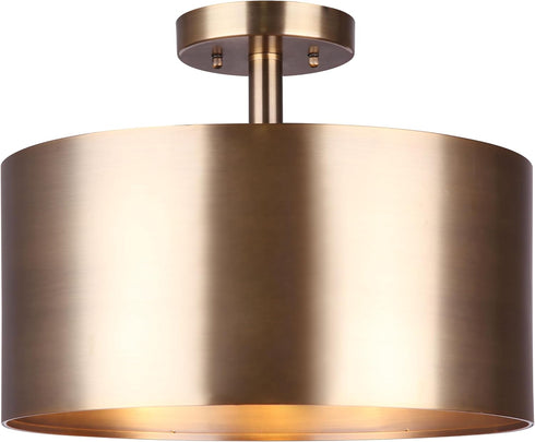 Canarm Lola 3-Light Semi-Flush Mount Ceiling Light, 15-Inch Gold Finish, Used 60W