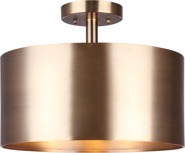 Canarm Lola 3-Light Semi-Flush Mount Ceiling Light, 15-Inch Gold Finish, Used 60W
