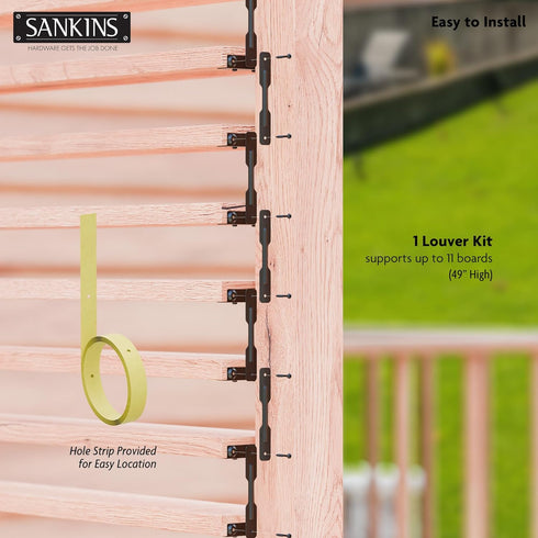 SANKINS 11 (49'') Deck Sunblind System Window Louver Kit, Louver Pergola Kits Pergola Brackets, Heavy-Duty Louver Kit