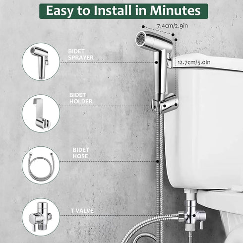 Set JiGiU Bidet Sprayer for Toilet Handheld Bidet Sprayer Toilet Faucet Sprayer Shower Shattaf Toilet Attachment Two
