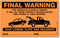 SmartSign 50-Pack Write-On Final Warning Parking Violation Stickers, 5" x 8", Fluorescent Orange