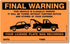 SmartSign 50-Pack Write-On Final Warning Parking Violation Stickers, 5" x 8", Fluorescent Orange