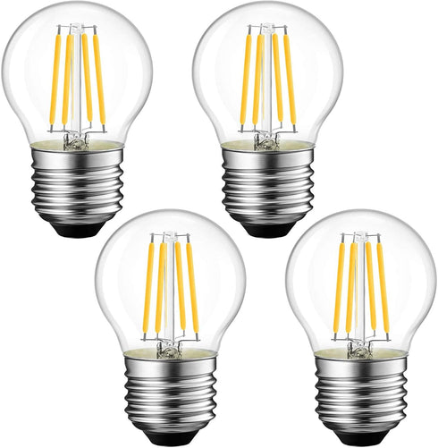G45 LED Edison Bulb Dimmable 4W, 40W Equivalent Warm White 2700K Clear Glass E26 Base, 4 Pack