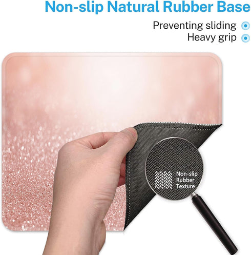 Rose Gold Square Mouse Pad, 9.5" x 7.9", Pink for Notebooks with Non-Slip Rubber Base