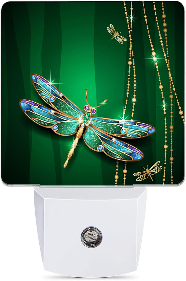 Mystical Dragonfly Night Light Plug in Wall Lamp Smart Dusk to Dawn