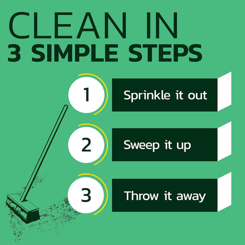 (8.4 lbs) Gritty Green Sweeping Compound with Sand Effective Dust Control on Cement & Unfinished Floors, Grit and Sand