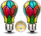 LED Stained Glass Light Bulb, A19 4W, E26 Base, Painted Night Light, Mosaic Party Light Bulb