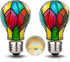 LED Stained Glass Light Bulb, A19 4W, E26 Base, Painted Night Light, Mosaic Party Light Bulb
