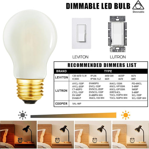 DONDDA E26 Bulb A15 Bulb 4W 40 Bulb Dimmable AC120V 3000K E26 Bulbs Bulbs 40 400lm 6Pack Light Light Equal watt Led